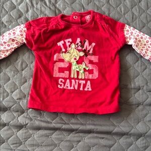 Carter's Red and White Long Sleeve Holiday Tee